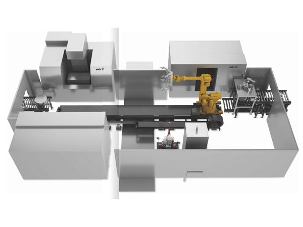 Groundrall type robotic cnc automatic production line